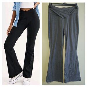 So High Rise Flare Leggings Favorite Crossover Yoga Grey Athleisure Women Large